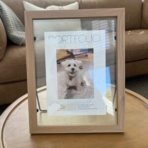 Easel Float Frame 7x9 float to 5x7 Wood Colored Black Metal Modern Contemporary